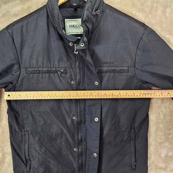 Geox Respira Full Zip Jacket Men's US Size 38 Pockets Black Long Sleeve Outdoors - Picture 3 of 10